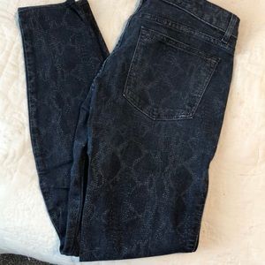 Snake print denim